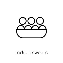indian Sweets icon. Trendy modern flat linear vector indian Sweets icon on white background from thin line india collection