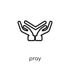 Pray icon. Trendy modern flat linear vector Pray icon on white background from thin line Religion collection