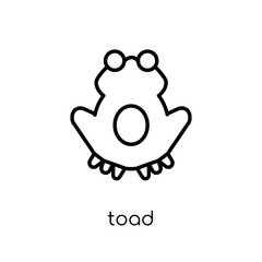 toad icon. Trendy modern flat linear vector toad icon on white background from thin line Fairy Tale collection