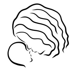 Mom or older sister and newborn baby