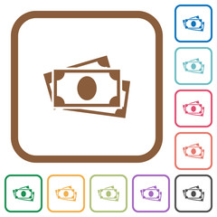 More banknotes simple icons