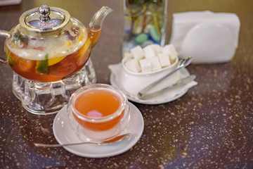 Obraz na płótnie Canvas berry tea in teapot