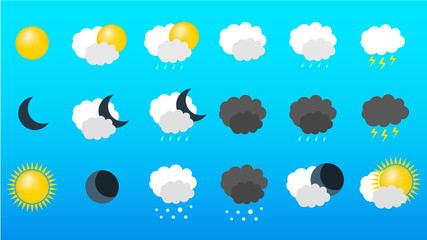 Vector set of an icon of weather