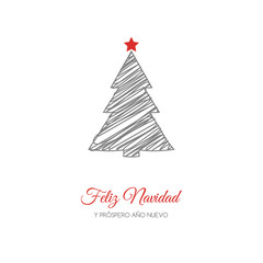 Feliz Navidad - translated from spanish as Merry Christmas. Vector