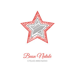 Obraz premium Buon Natale - translated from italian as Merry Christmas. Vector