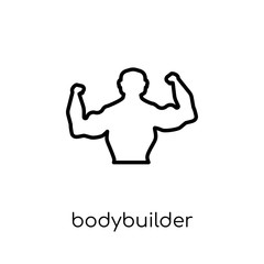 Bodybuilder icon. Trendy modern flat linear vector Bodybuilder icon on white background from thin line Gym and fitness collection