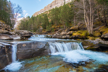 beautiful stream at monte perdido national park, Spain