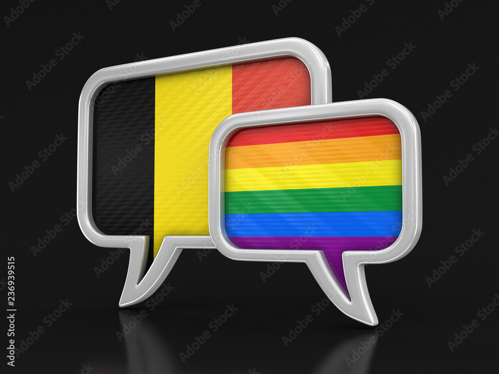 Poster speech bubbles with flags. image with clipping path