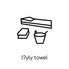L?yly towel icon. Trendy modern flat linear vector L?yly towel icon on white background from thin line sauna collection