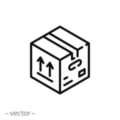 Delivery box line icon vector