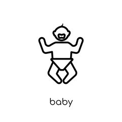 Baby icon. Trendy modern flat linear vector Baby icon on white background from thin line People collection