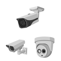 Isolated object of cctv and camera icon. Collection of cctv and system stock vector illustration.