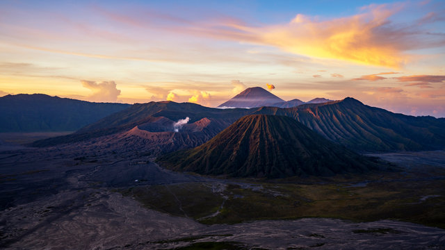 Bromo Tengger Semeru National Park at sunrise, East Java, Indonesia