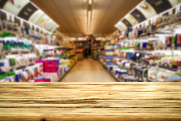 Table background and shop interior 