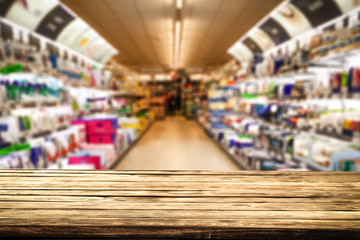 Table background and shop interior 