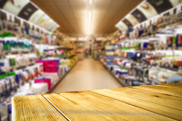 Table background and shop interior 