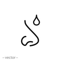 Fototapeta premium drops from the rhinitis, icon vector