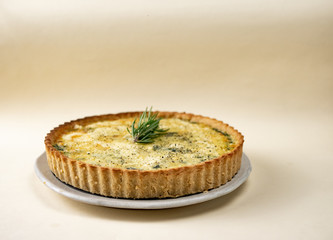 Baked homemade Quiche pie.