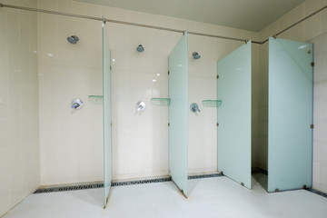 Interior of public shower room