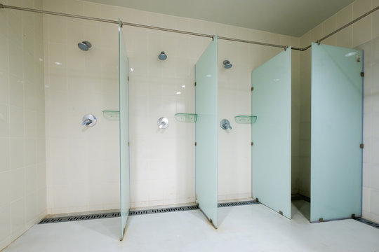 Interior of public shower room
