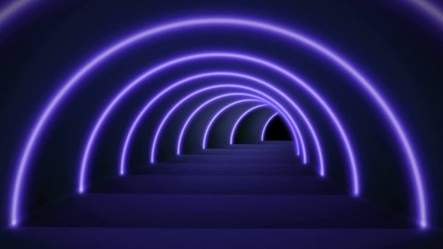 Motion Graphic , Loop clips cicle glowing lines, tunnel, neon lights