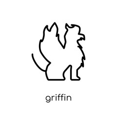 Griffin icon. Trendy modern flat linear vector Griffin icon on white background from thin line Fairy Tale collection