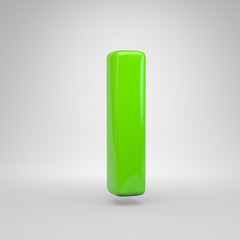 UFO green color letter L lowercase isolated on white background