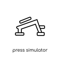 Press Simulator icon. Trendy modern flat linear vector Press Simulator icon on white background from thin line Gym and fitness collection