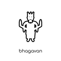 bhagavan icon. Trendy modern flat linear vector bhagavan icon on white background from thin line india collection