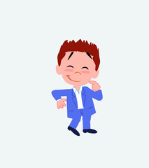 Businessman in casual style with funny expression. 