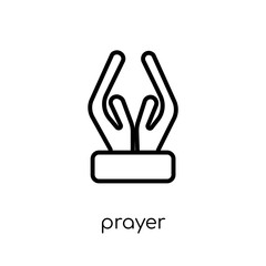 Fototapeta na wymiar Prayer icon. Trendy modern flat linear vector Prayer icon on white background from thin line Religion collection