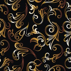Royal pattern.Floral pattern. Vintage wallpaper in the Baroque style. Seamless vector background. 