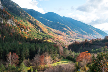beautiful mountains at autumn season