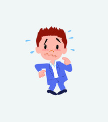 Businessman in casual style, scared. 