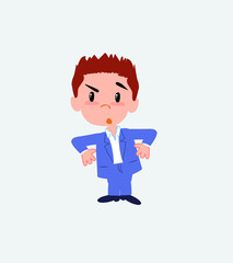 Businessman in casual style with an expression of unpleasant surprise.