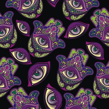 Hamsa symbol seamless pattern