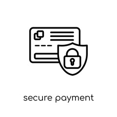 Secure Payment icon. Trendy modern flat linear vector Secure Payment icon on white background from thin line Internet Security and Networking collection