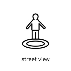 Street view icon. Trendy modern flat linear vector Street view icon on white background from thin line Maps and Locations collection