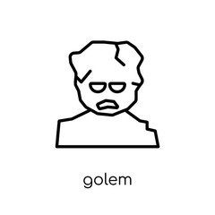 Golem icon. Trendy modern flat linear vector Golem icon on white background from thin line Fairy Tale collection
