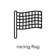 racing flag icon. Trendy modern flat linear vector racing flag icon on white background from thin line Productivity collection, outline vector illustration