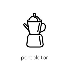 percolator icon. Trendy modern flat linear vector percolator icon on white background from thin line Electronic devices collection