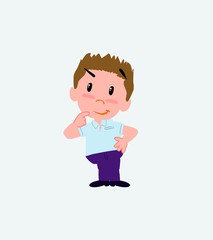 Businessman in casual style thoughtful and happy.