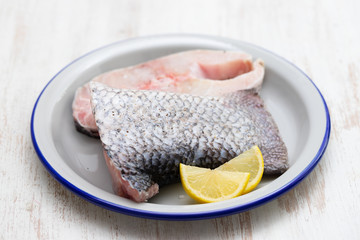 raw nile perch with lemon