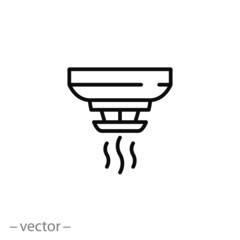 Fire prevention smoke detector vector icon