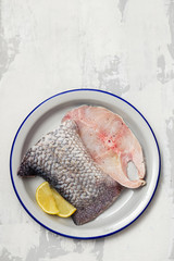 raw nile perch with lemon