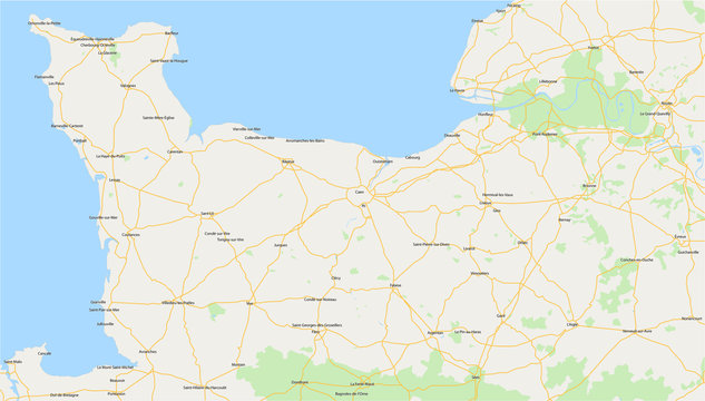 Carte Calvados 14 Basse Normandie