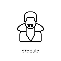 Dracula icon. Trendy modern flat linear vector Dracula icon on white background from thin line Fairy Tale collection