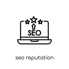 SEO Reputation icon. Trendy modern flat linear vector SEO Reputation icon on white background from thin line Programming collection