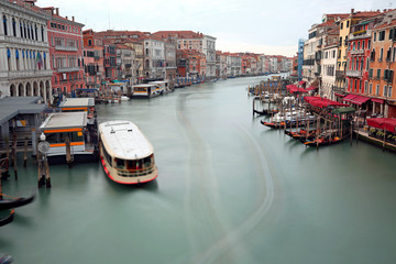 Passenger boat on the Grand Canal in Venice Italy Photographed w