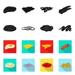 Vector design of burger and sandwich logo. Collection of burger and slice vector icon for stock.